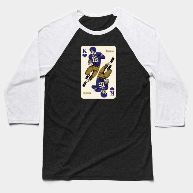 Baltimore Ravens King of Hearts Baseball T-Shirt by Rad Love